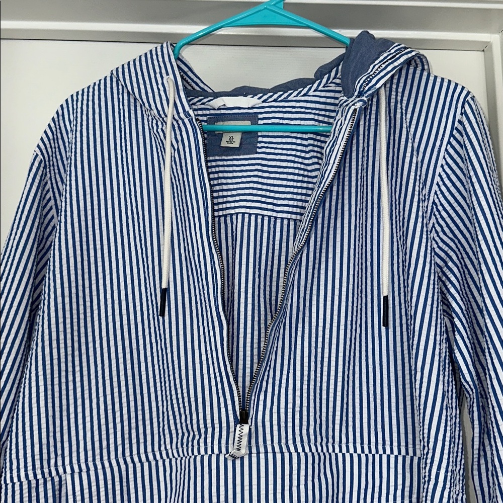 LLBean seersucker Pull Over Jacket - image 2